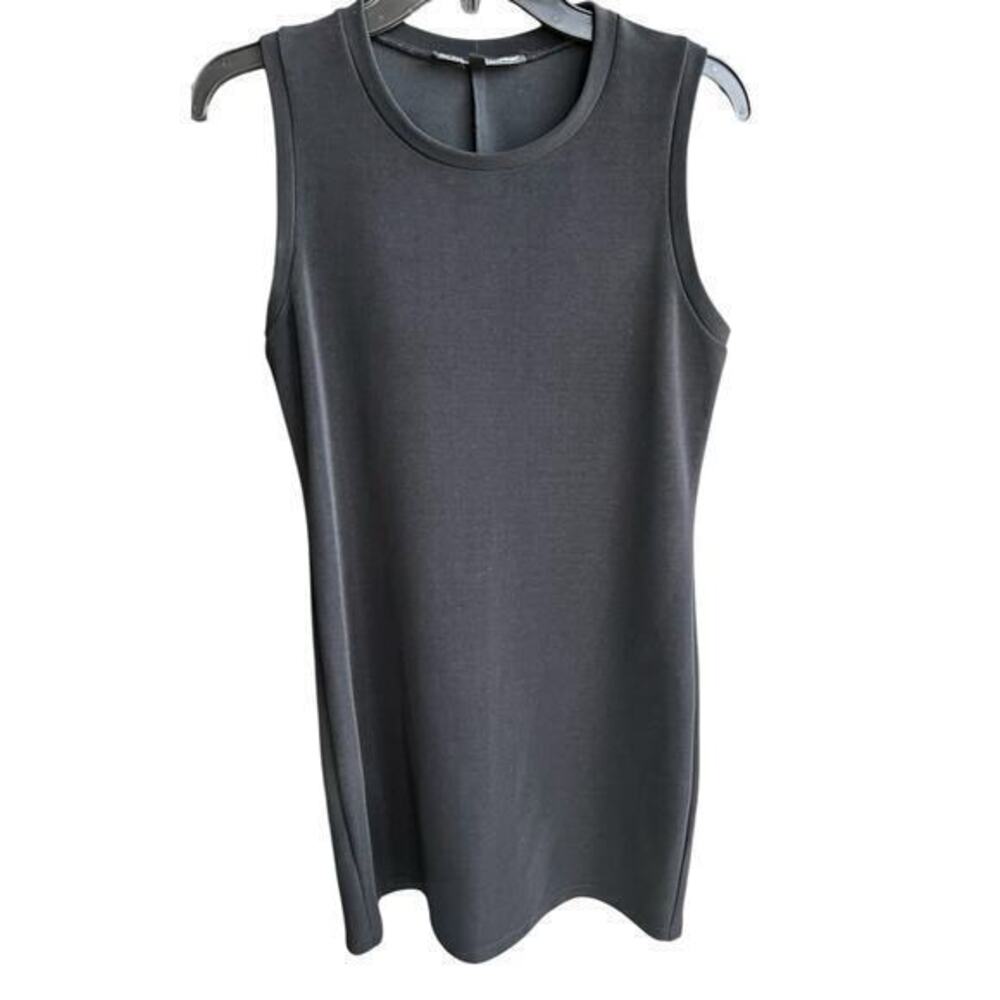 BETSEY JOHNSON little black sleeveless tunic dress vamp office siren LBD size 10